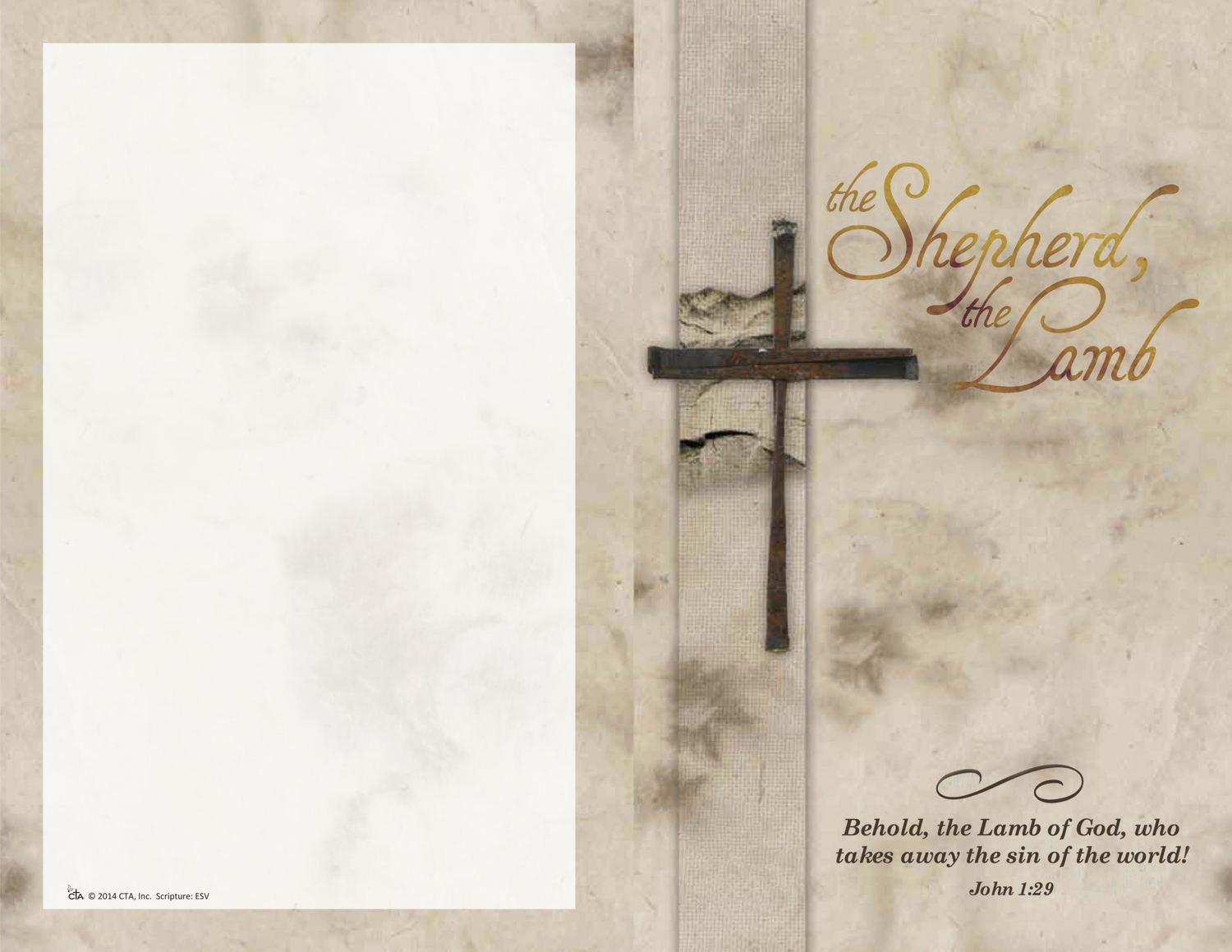 Free Bulletin Cover - The Shepherd, The Lamb