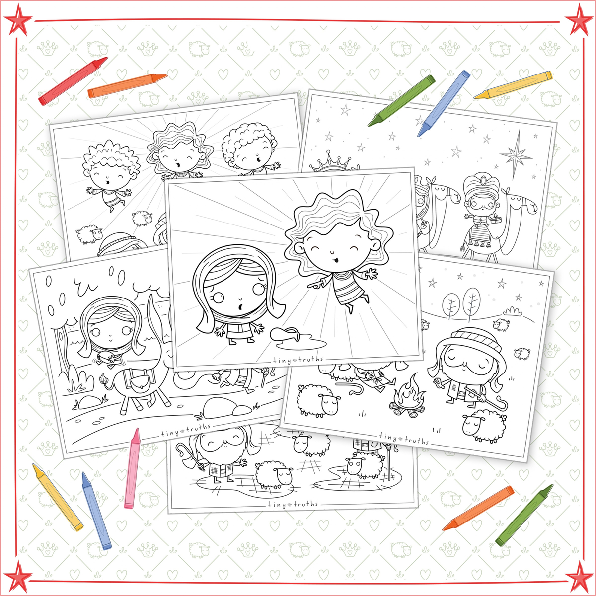 DIGITAL DOWNLOAD Tiny Truths 9 Christmas Story Coloring Pages
