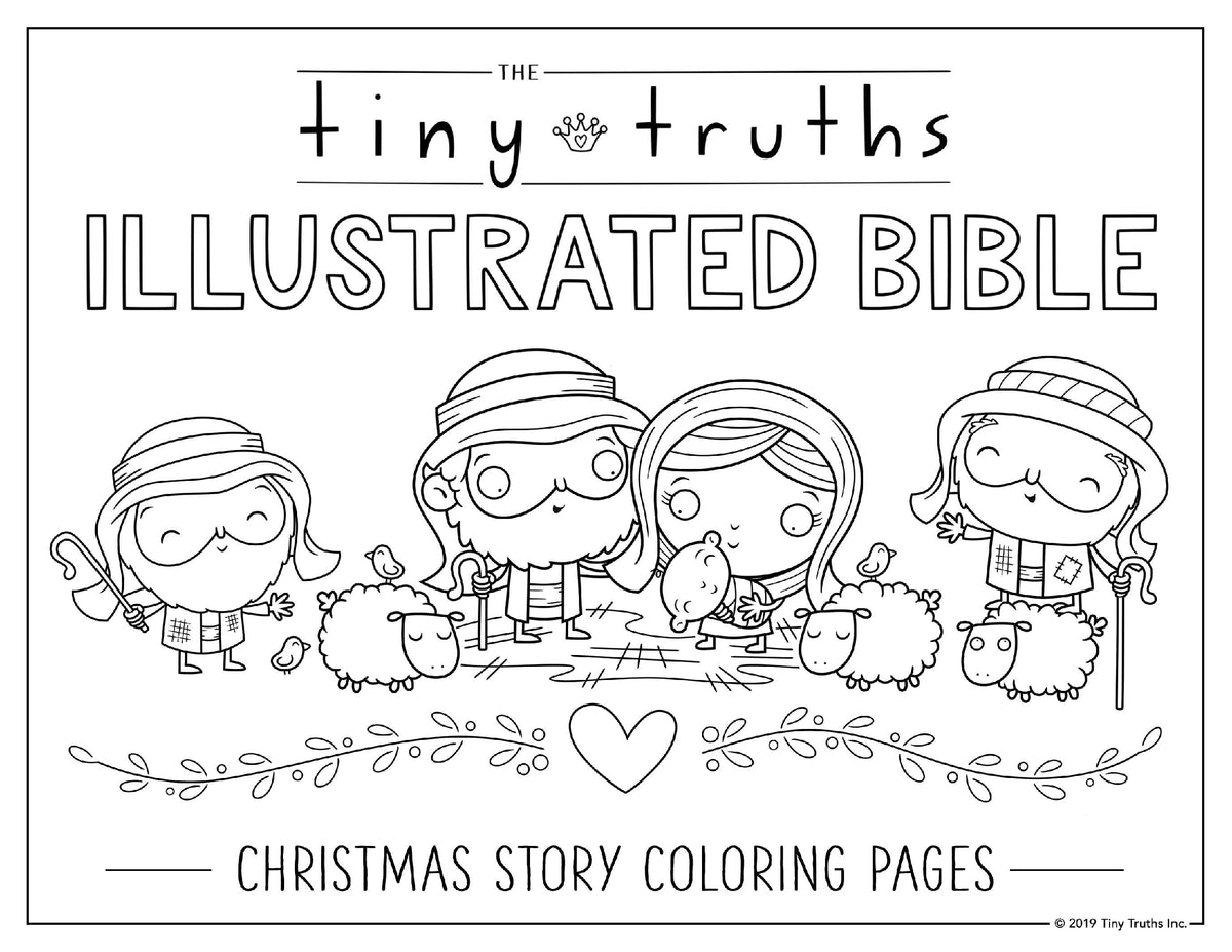 DIGITAL DOWNLOAD Tiny Truths 9 Christmas Story Coloring Pages