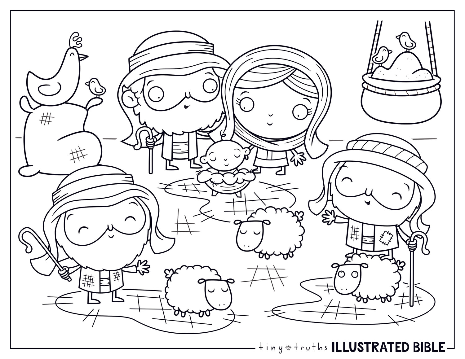 DIGITAL DOWNLOAD Tiny Truths Christmas Story Coloring Pages