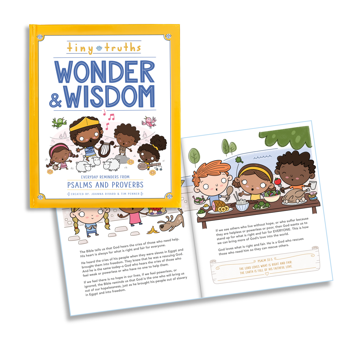 Children's book titled 'Wonder & Wisdom' with illustrations on a white background by CTA Christ to All & CTAKids.