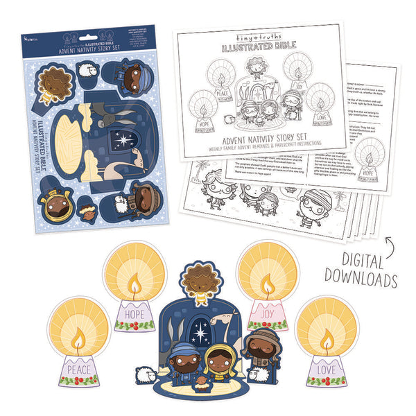 Tiny Truths Illustrated Bible Advent Nativity Story Set