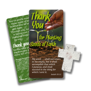 Plantable Seed Cross & Bookmark Gift Set - Thank You for Planting Seeds of Faith