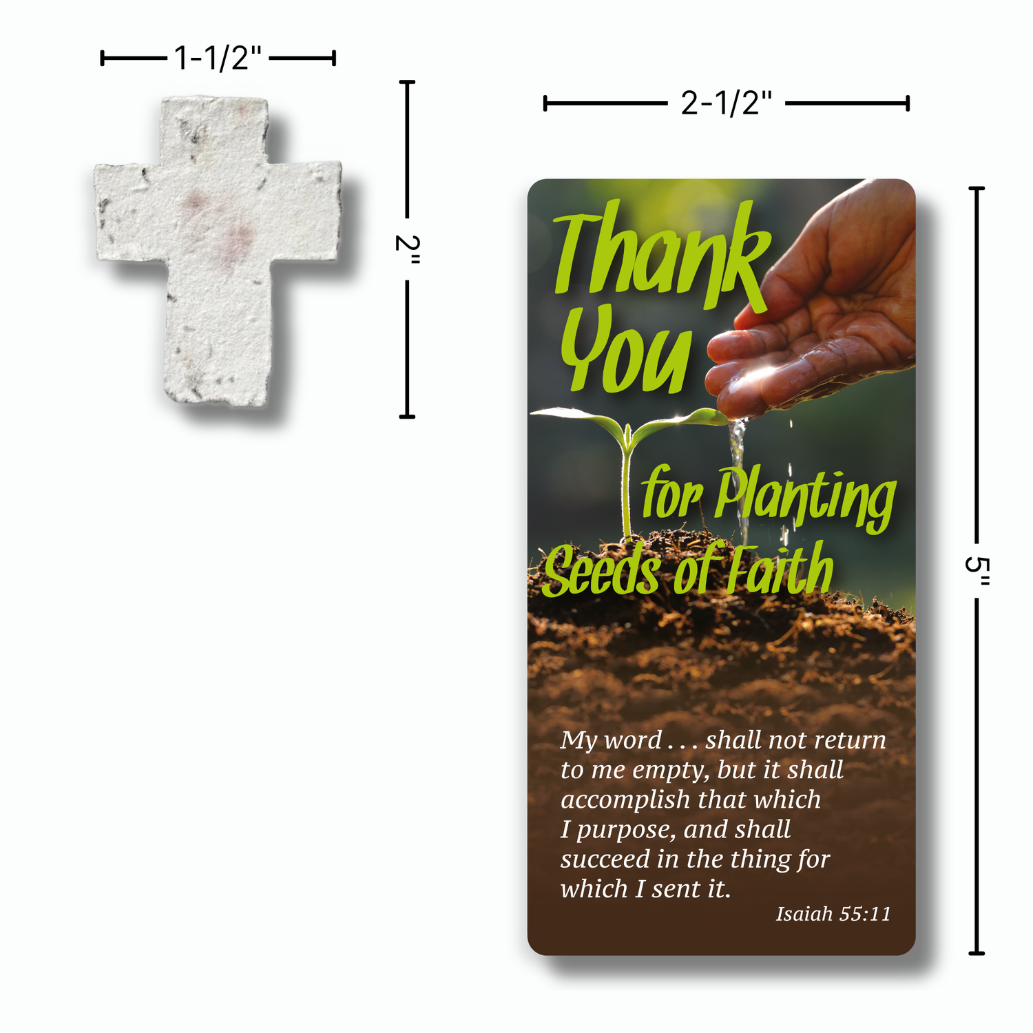Thank You for Planting Seeds of Faith Bookmark with Plantable Seed Cross