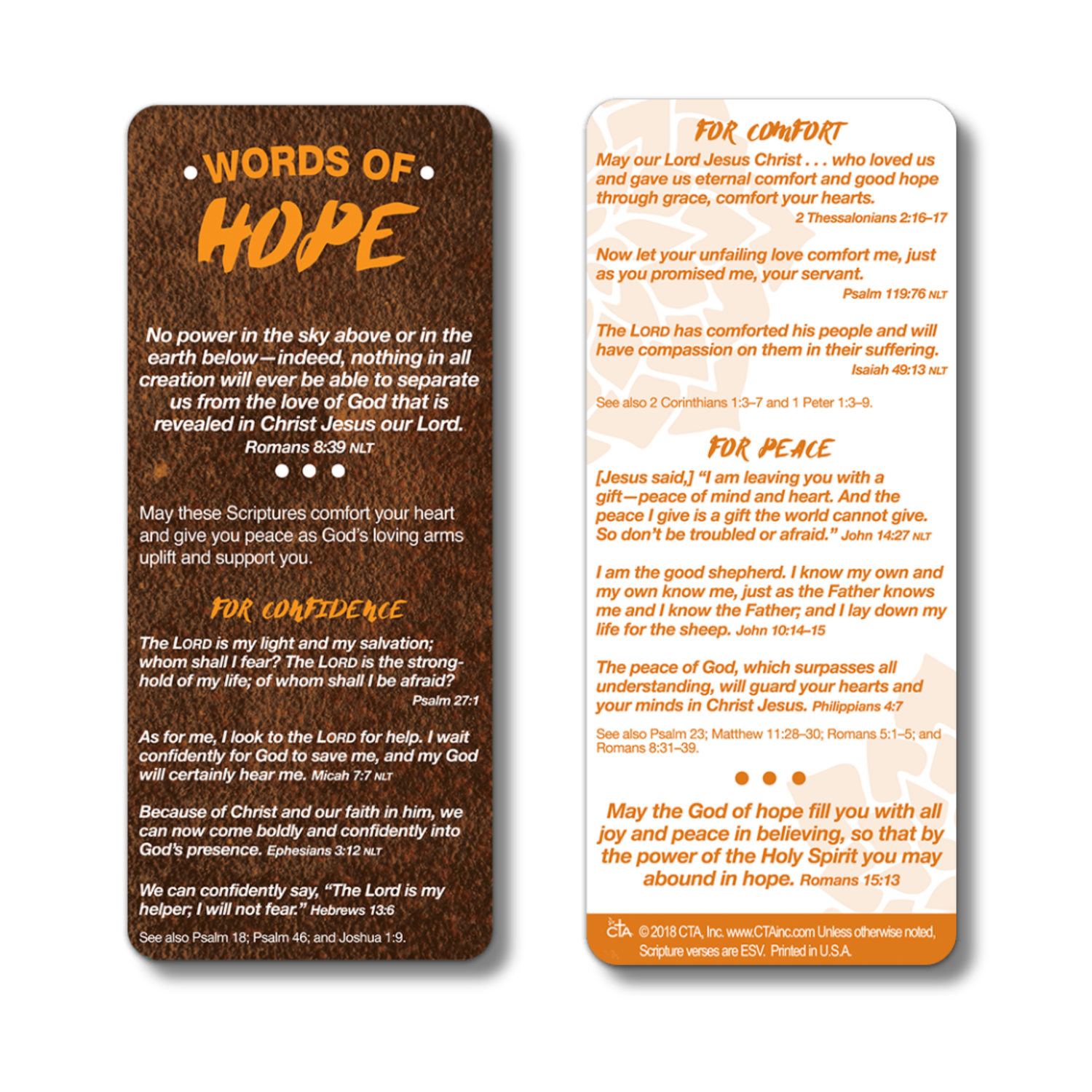3" x 7" XL Scripture Reference Card - Words of Hope