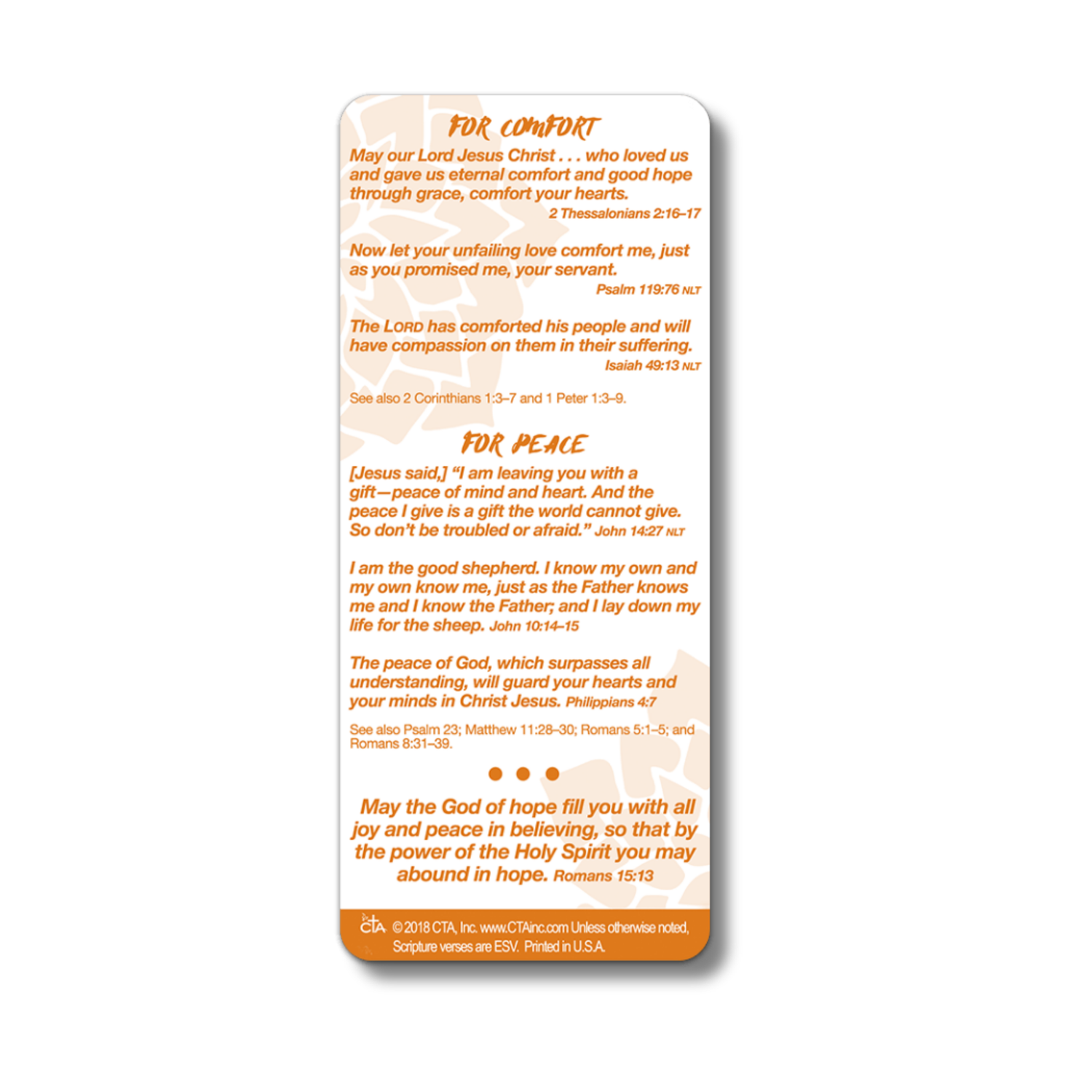3" x 7" XL Scripture Reference Card - Words of Hope