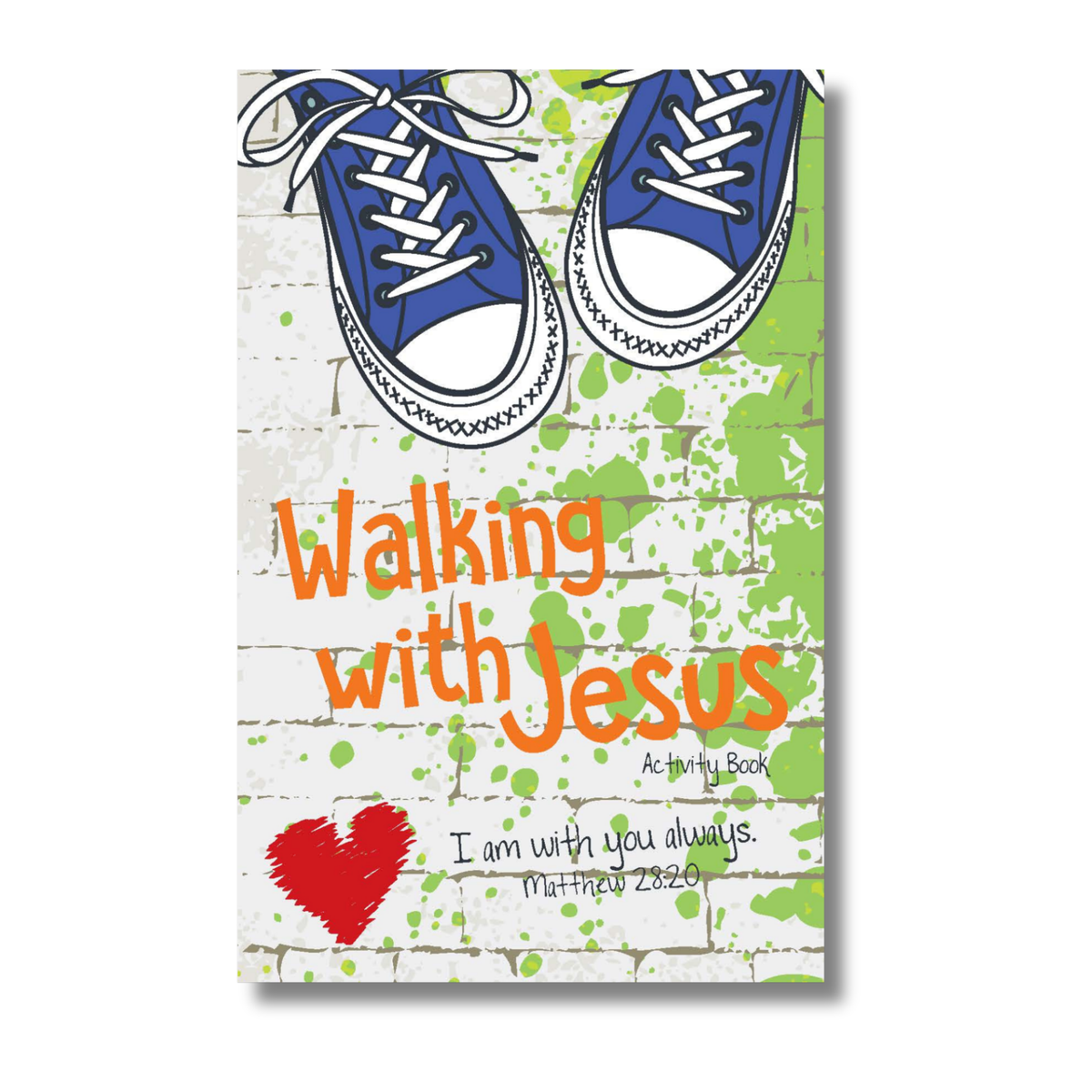 Book cover with blue shoes, green background, and text 'Walking with Jesus' by CTA Christ to All & CTAKids.