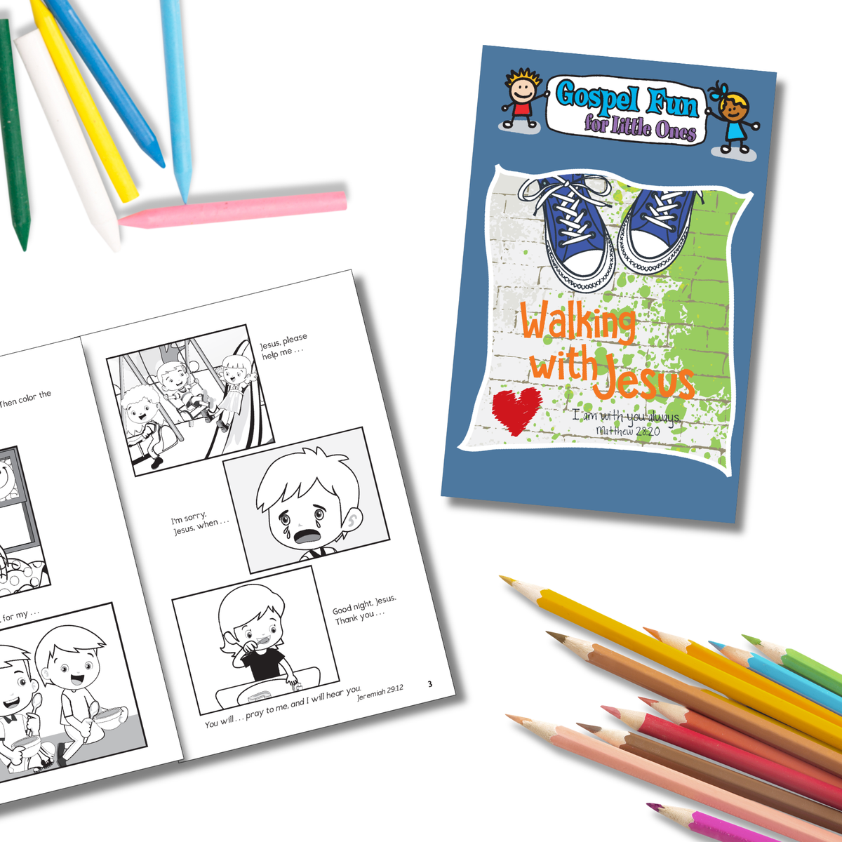 Gospel Fun for Little Ones Activity Booklet for Preschoolers - Walking with Jesus