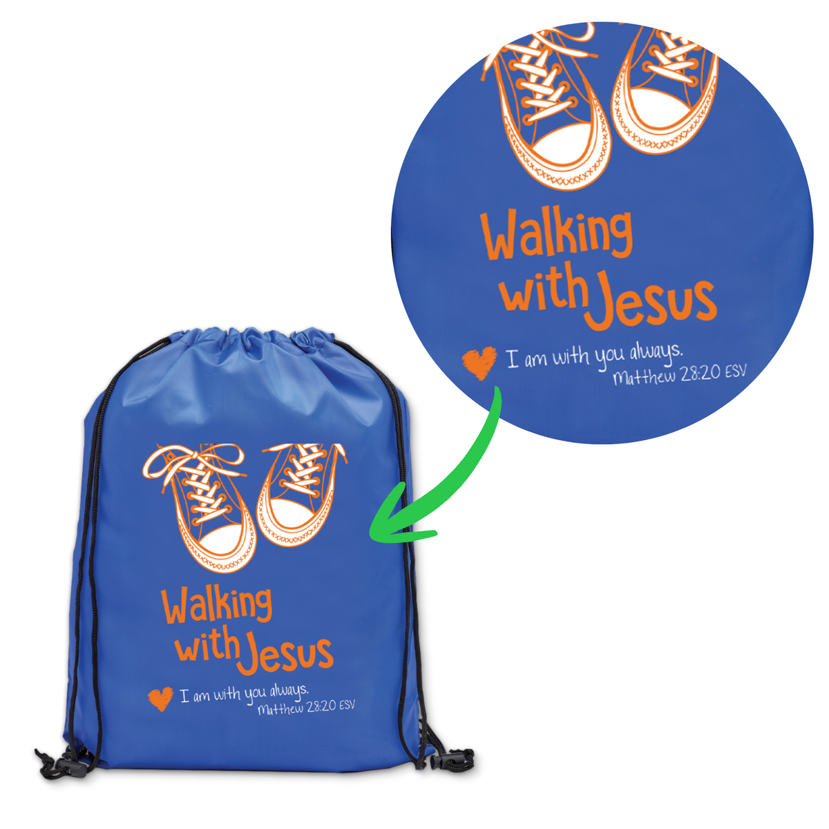 Drawstring Bag - Walking with Jesus
