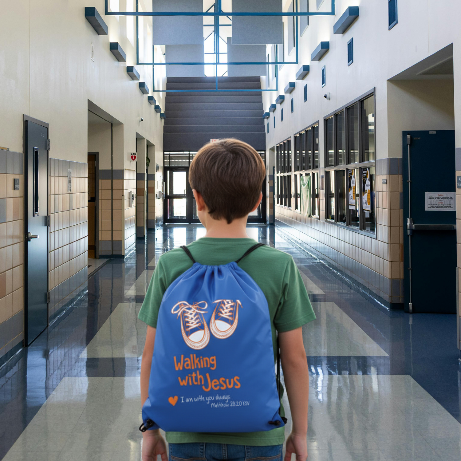 Drawstring Bag - Walking with Jesus