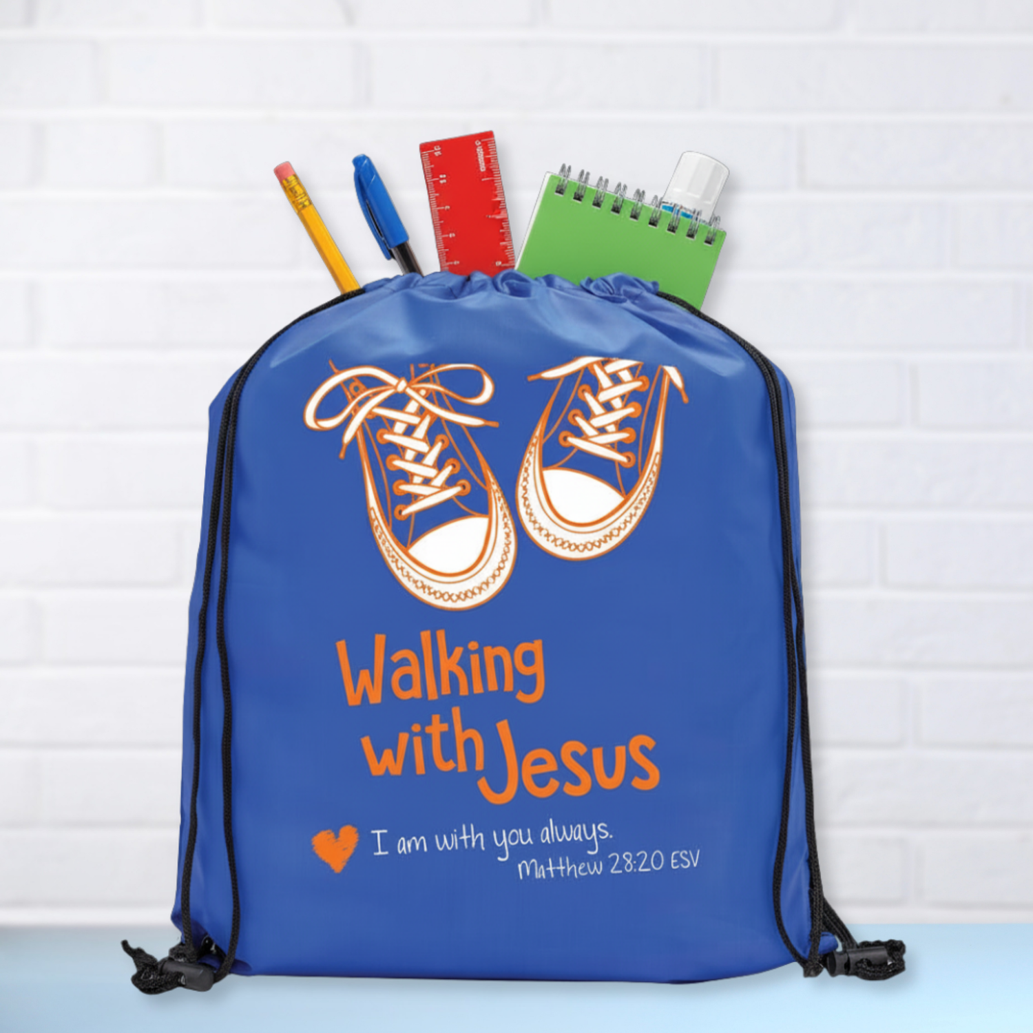 Drawstring Bag - Walking with Jesus