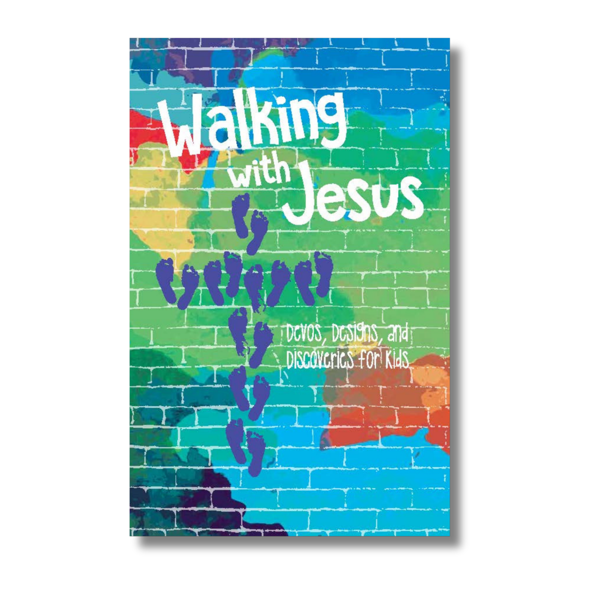 Book cover with colorful brick pattern and 'Walking with Jesus' text by CTA Christ to All & CTAKids.