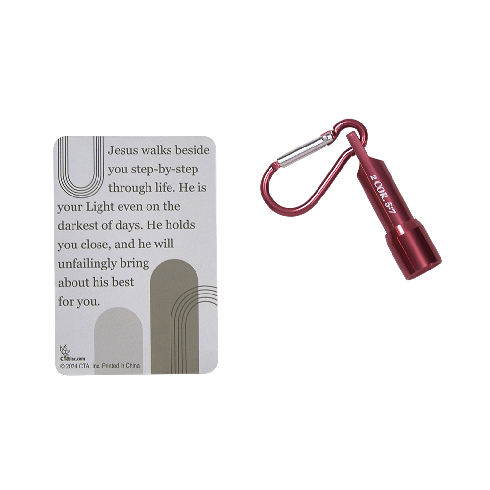 Woman of God: Walking by Faith Mini Flashlight & Back of Card