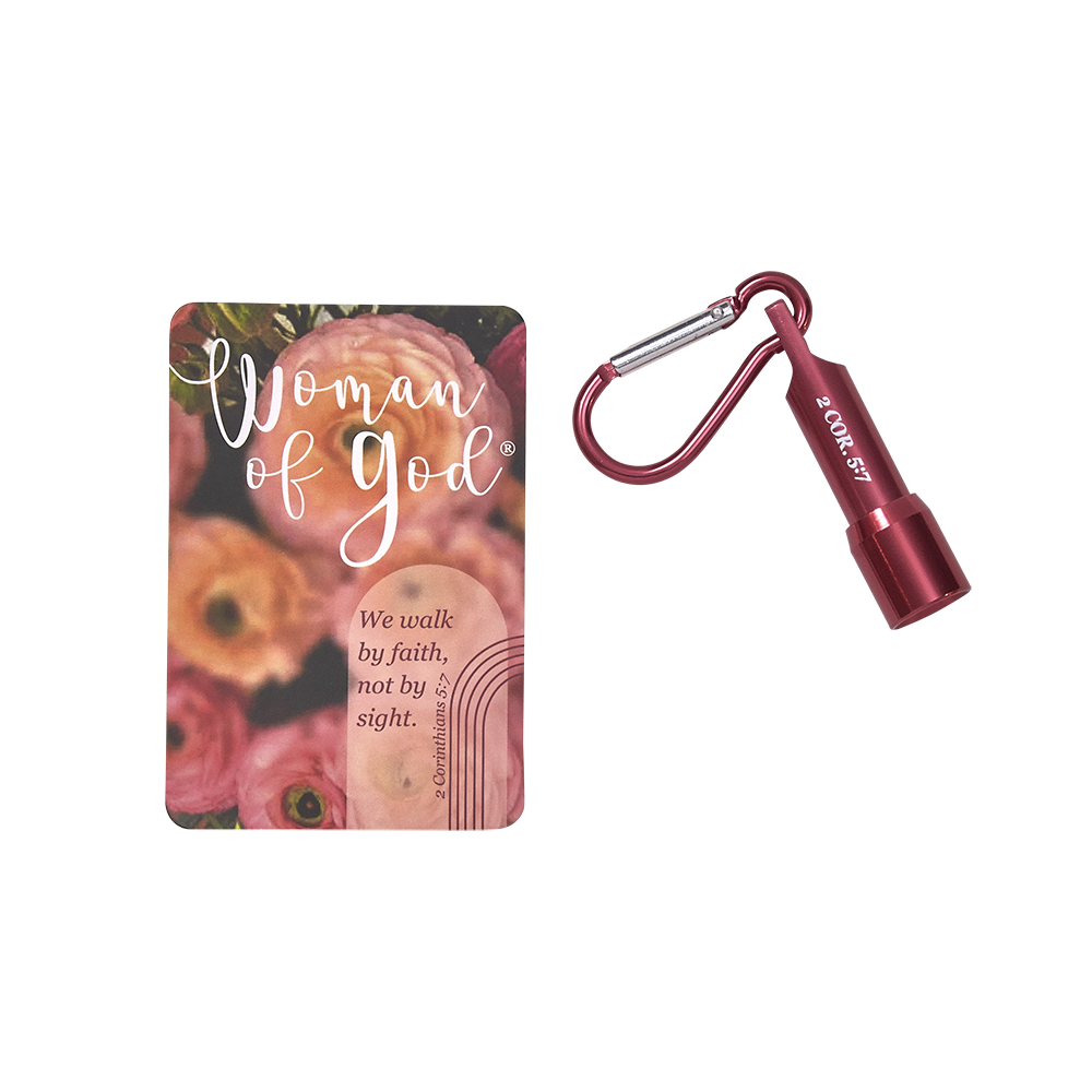 Woman of God: Walking by Faith Mini Flashlight & Front of Card