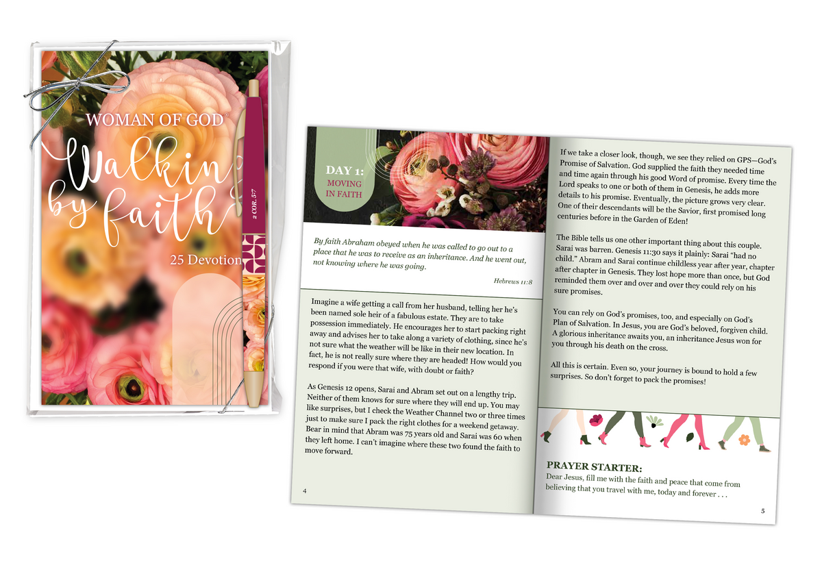 Softcover Devotion Book & Pen Gift Set - Woman of God®: Walking by Faith