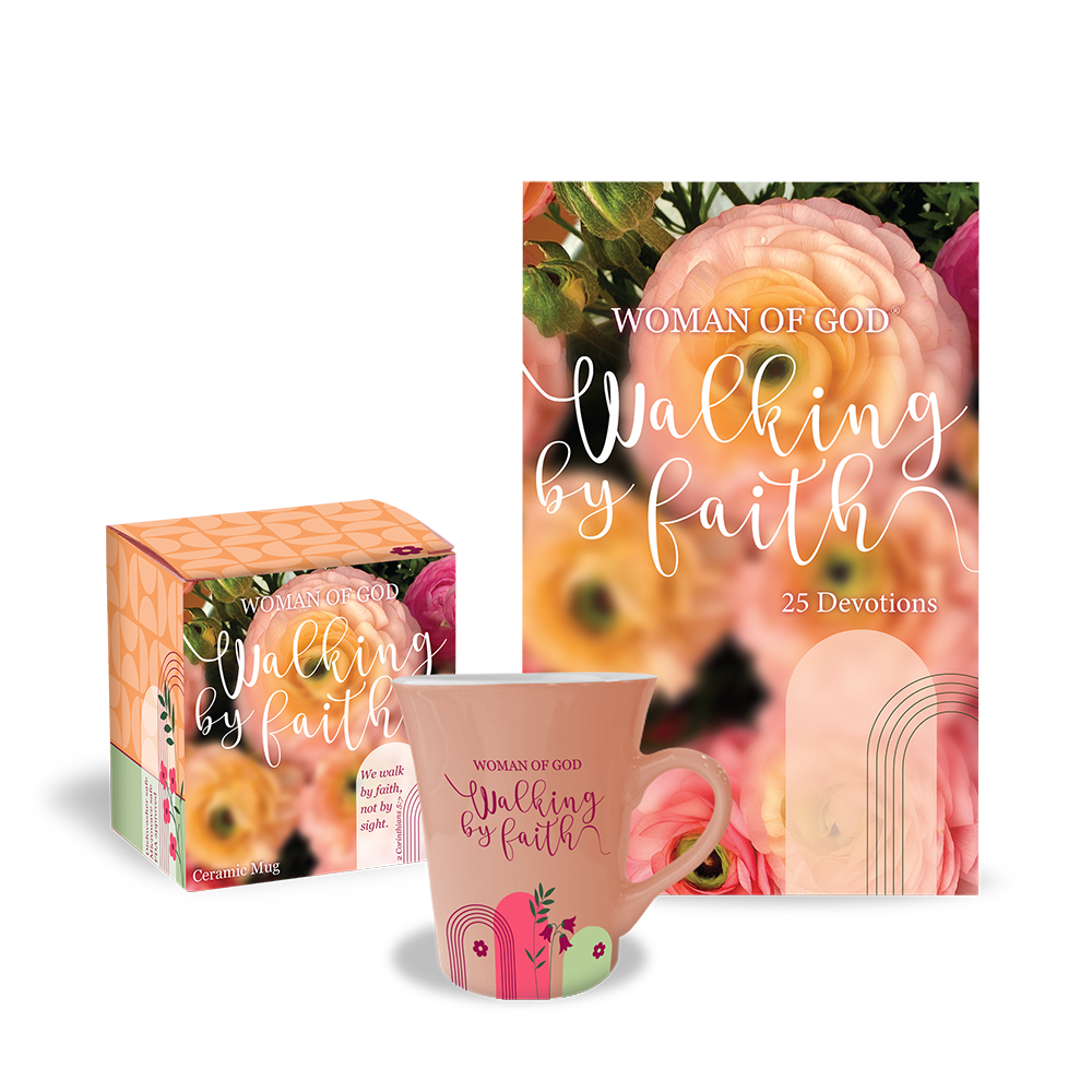 Woman of God Walking By Faith Devotion Book & Mug