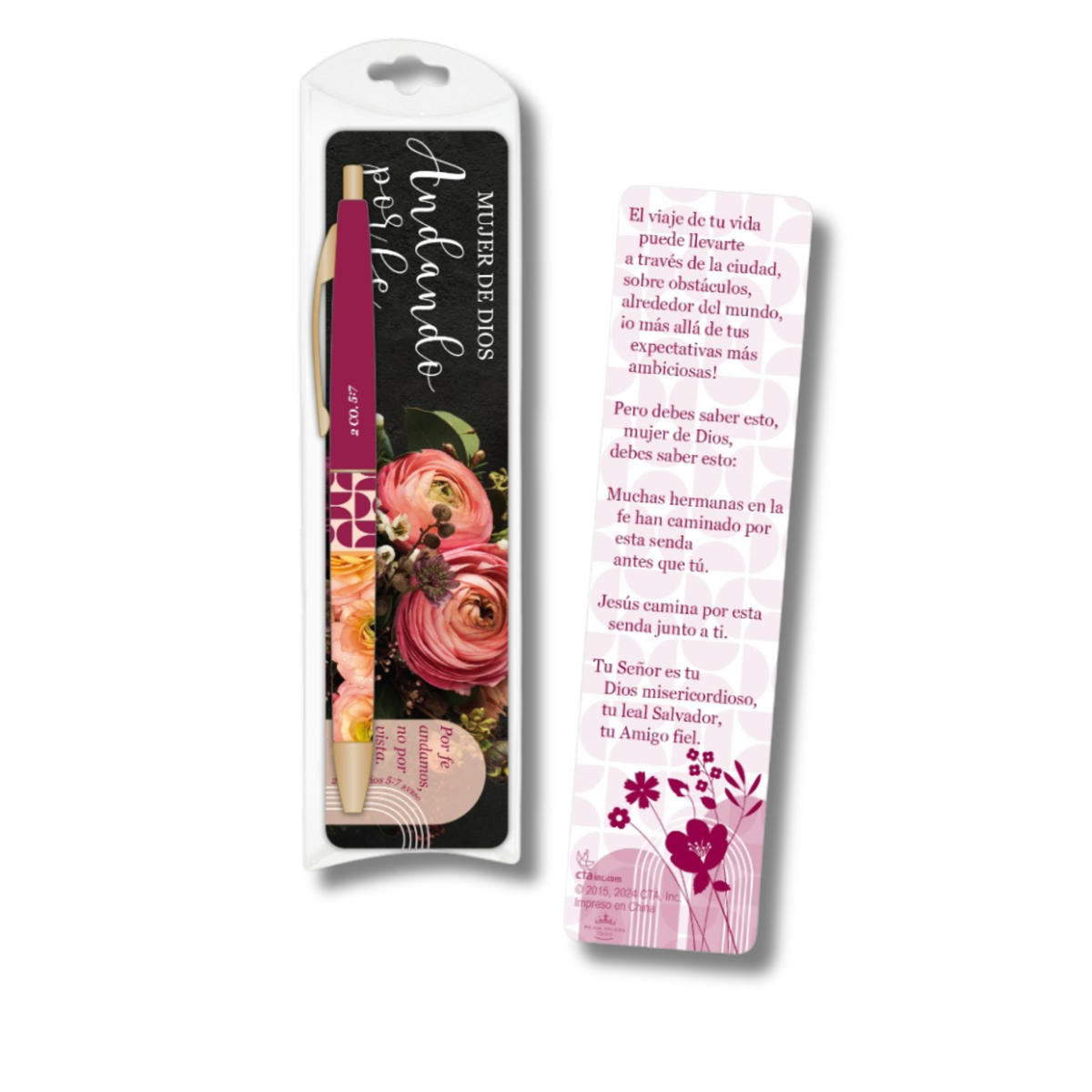 WRAPPED & READY® Bookmark & Pen Gift Set - SPANISH - Woman of God: Walking by Faith