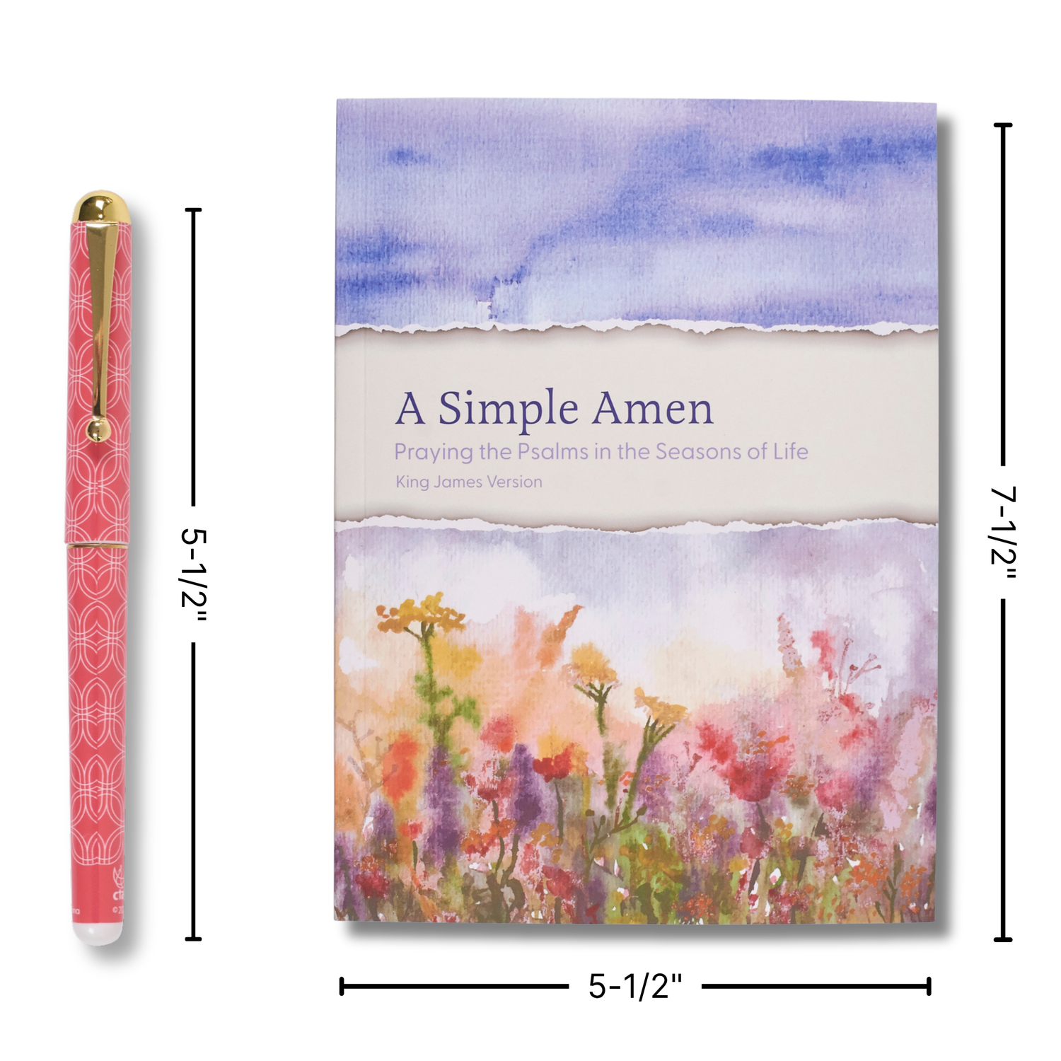 WRAPPED & READY® 64-Page KJV Devotion Book & Pen Gift Set - A Simple Amen Flowers