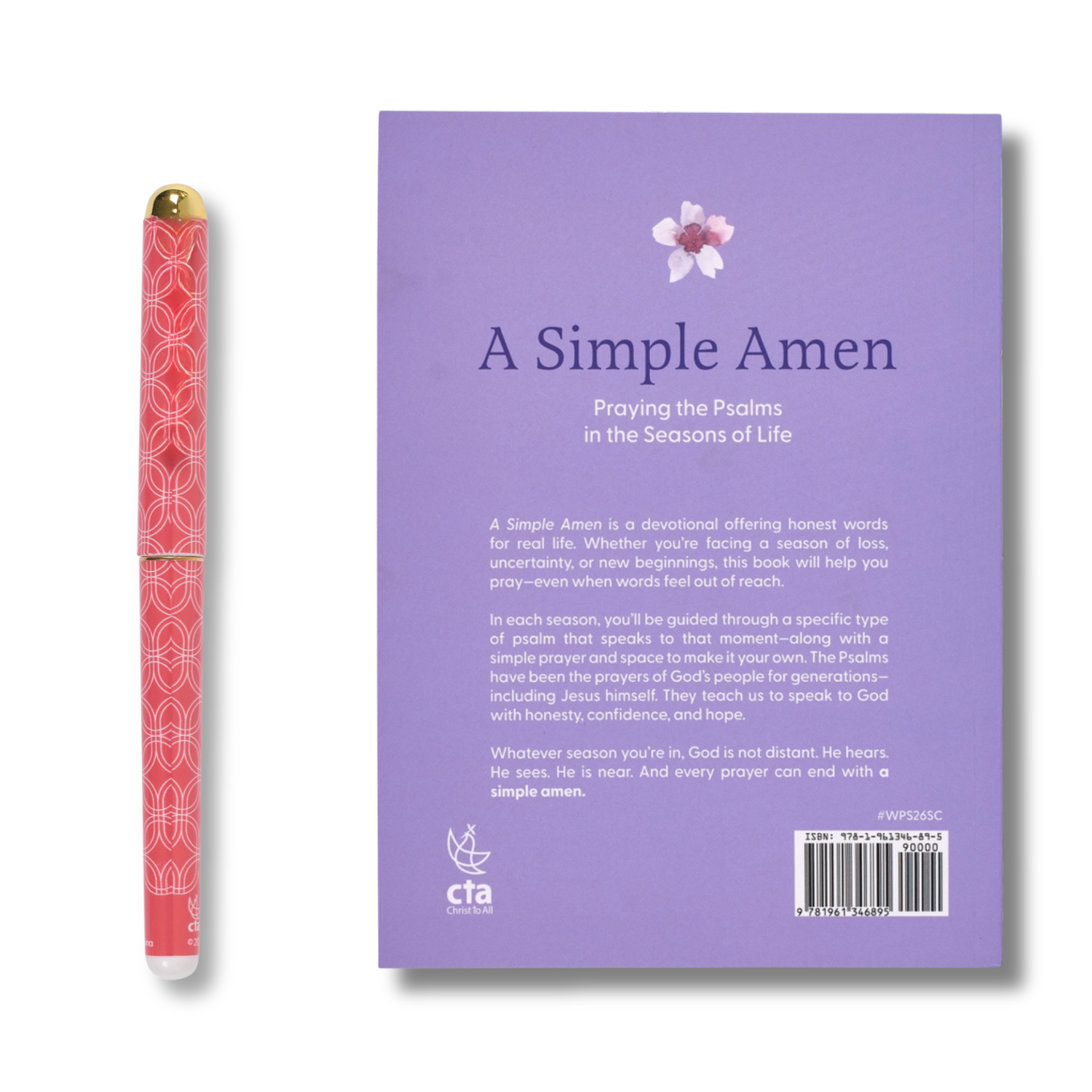 WRAPPED & READY® 64-Page KJV Devotion Book & Pen Gift Set - A Simple Amen Flowers