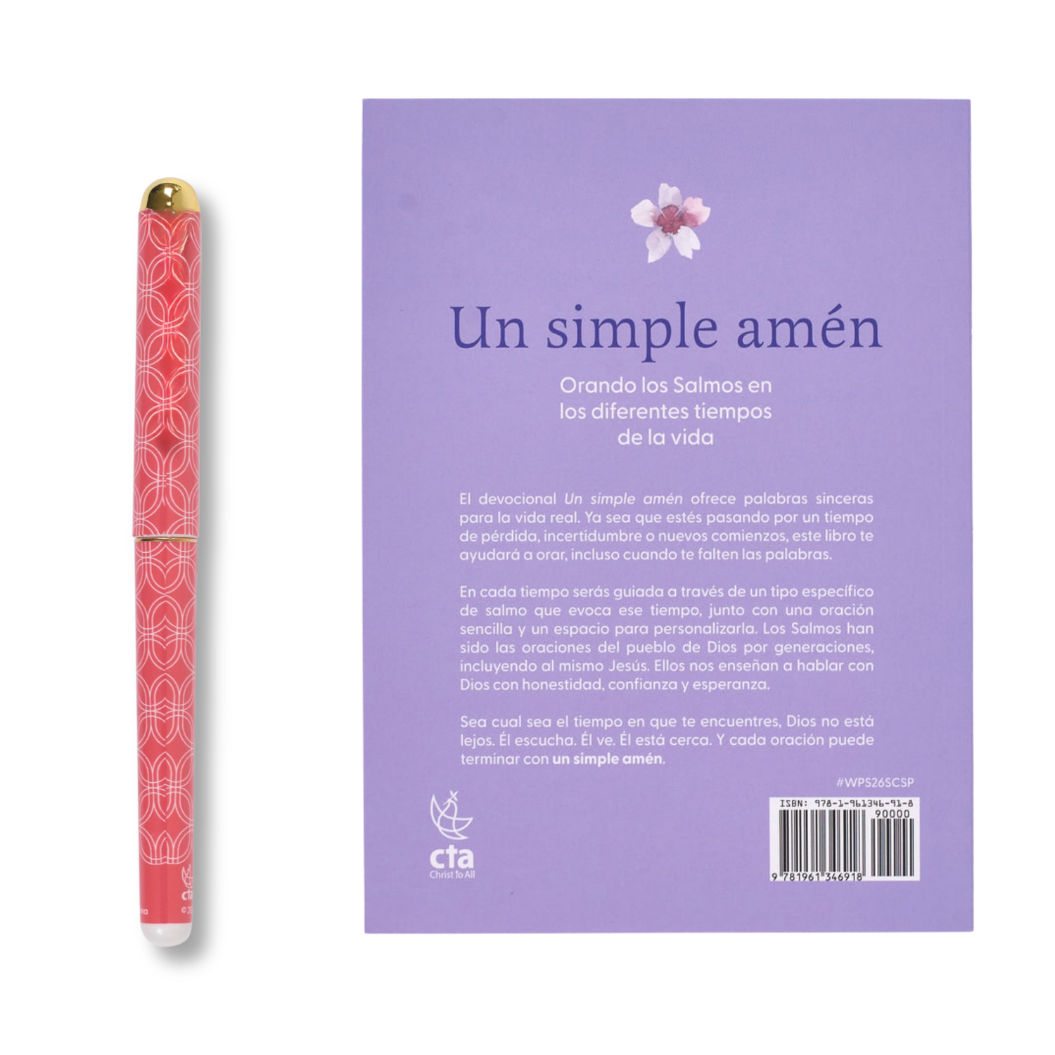 WRAPPED & READY® 64-Page SPANISH Devotion Book & Pen Gift Set - A Simple Amen Flowers