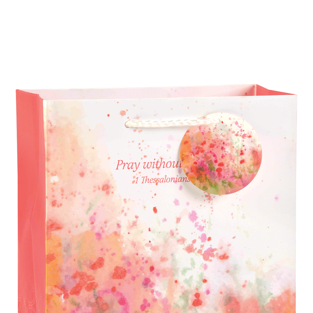 Gift bag with floral design and text on a white background by CTA Christ to All and CTA Gifts.