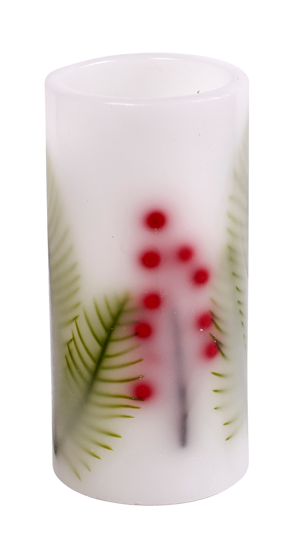 LED Candle with berries and pine needles embedded from CTA, Inc