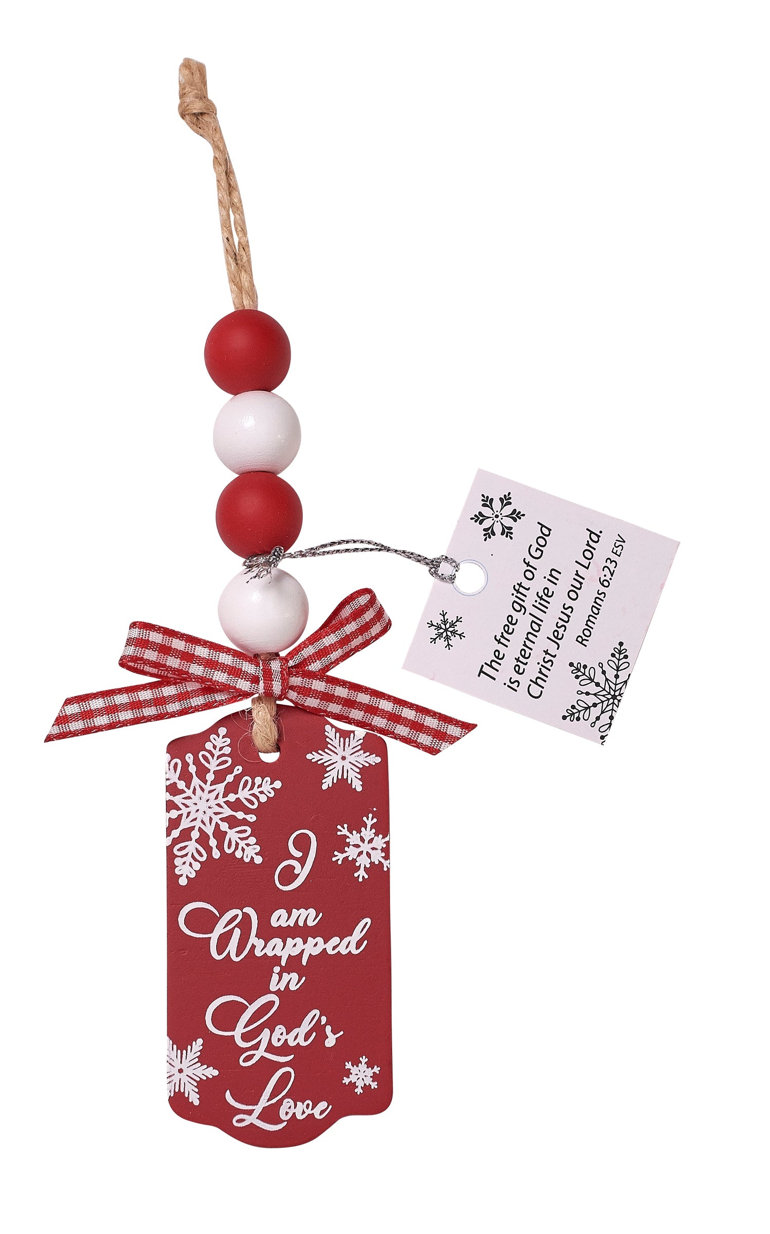 Wooden Bead Ornament - Wrapped in God's Love