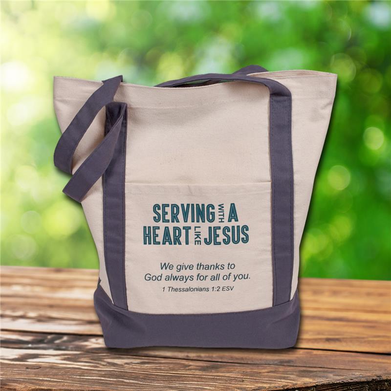 Canvas Tote Bag - Serving with a Heart like Jesus