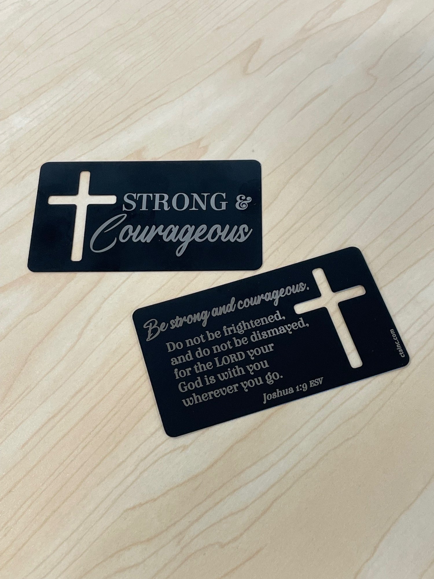 Joshua 1:9 metal encouragement card from Christ to All