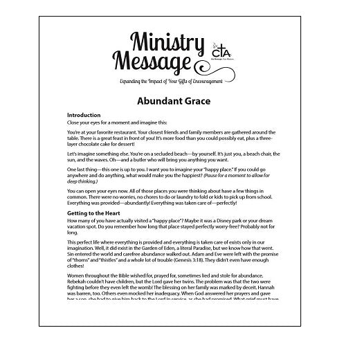 Abundant Grace Ministry Message