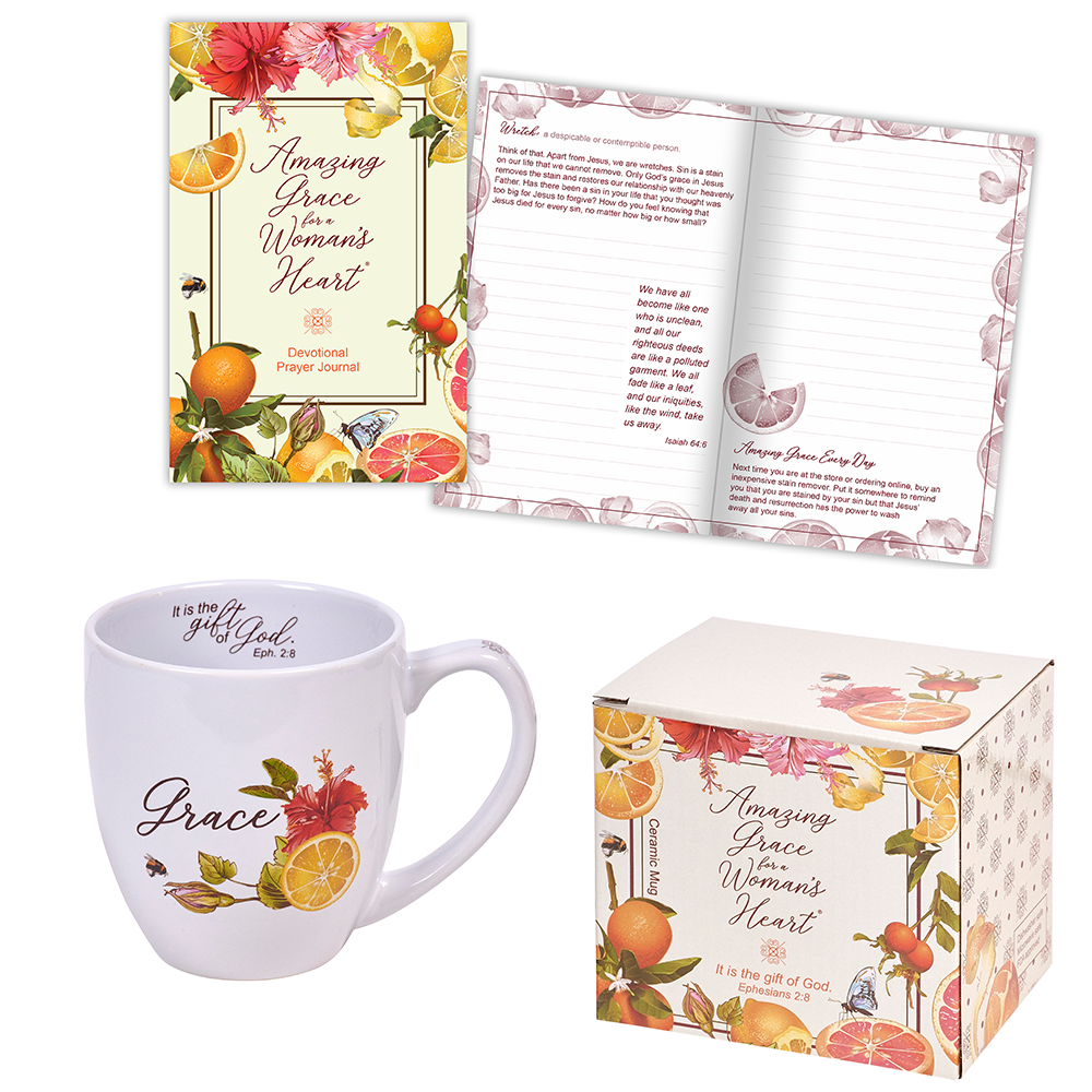 ESV - 36 Ceramic Mugs & Gift Boxes and 36 FREE Prayer Journals - Amazing Grace for a Woman's Heart®