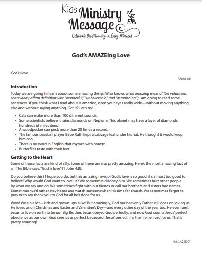 Ministry Message - God's A-MAZE-ing Love