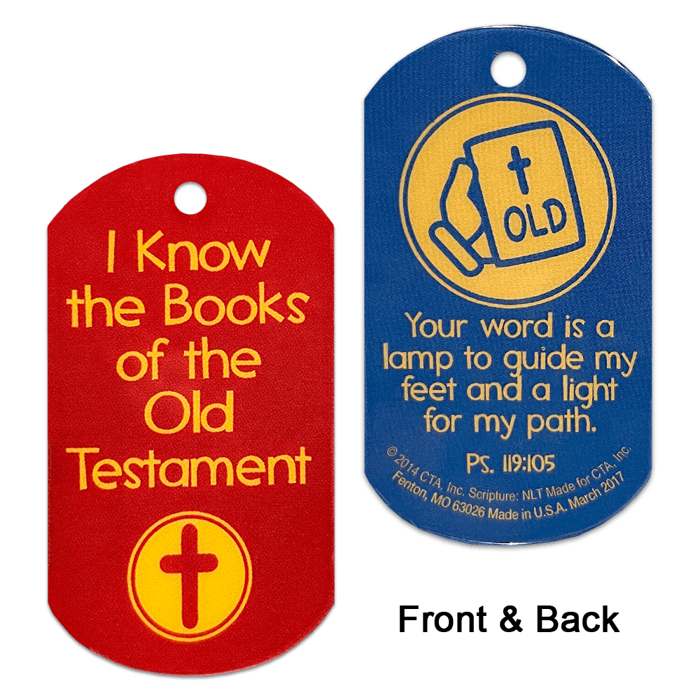 Books of the Bible Old Testament Dog Tags (1 Sheet of 6) - My Faith Story