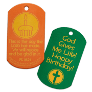 Set of 6 laminated Truth Tags, 1" x 2", each with a 1/8" hole for attaching a chain.
615122-13695-9