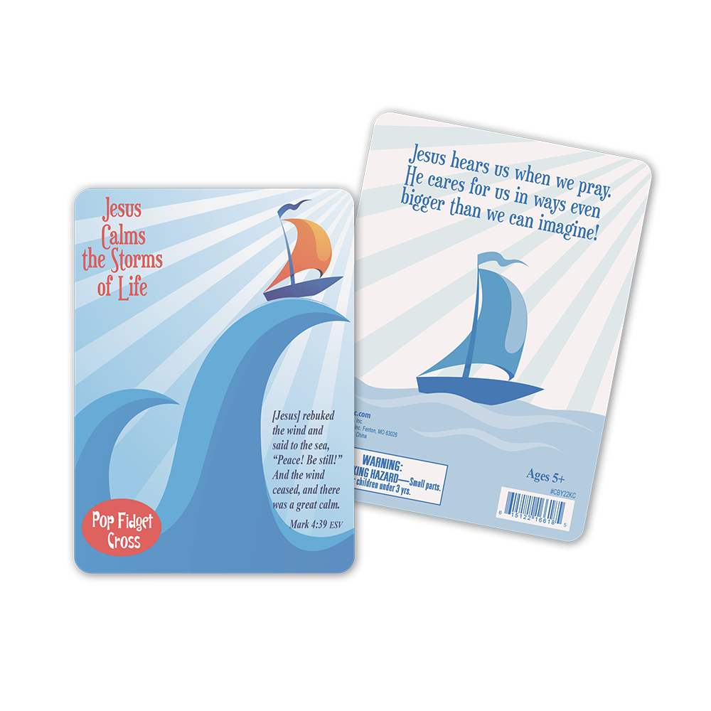 Card that comes with the Pop Fidget Cross with Bible Verse