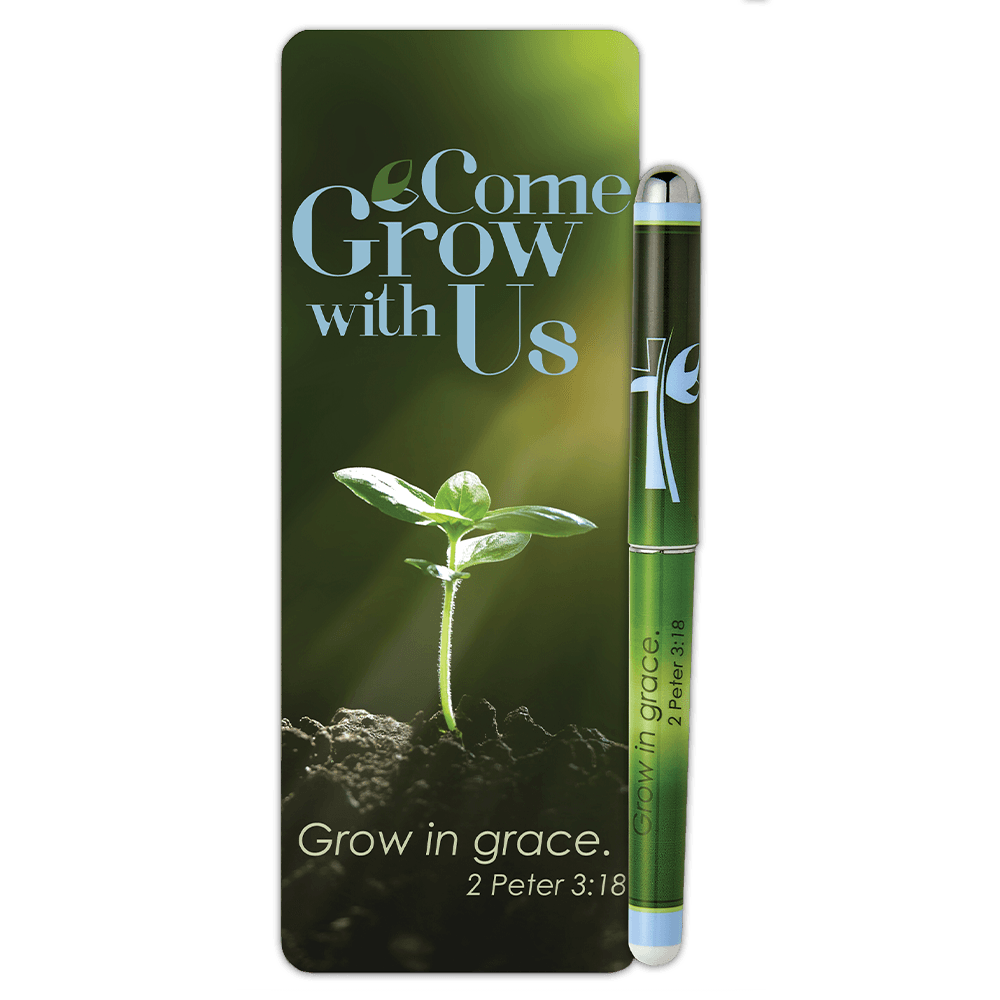 Come Grow With Us Pen & Bookmark Gift Set for Church Visitors & Members