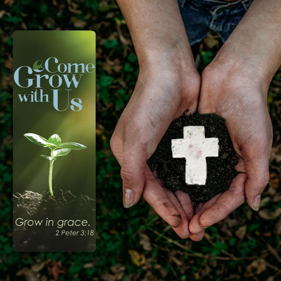 Plantable Seed Cross & Jumbo Bookmark - Come Grow with Us