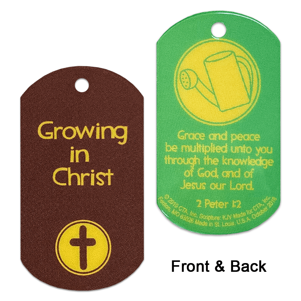 Growing in Christ Dog Tags - KJV (1 Sheet of 6)