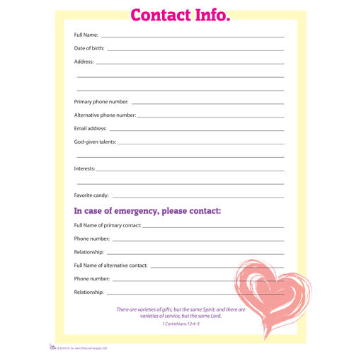 Volunteer Encouragement Contact Information