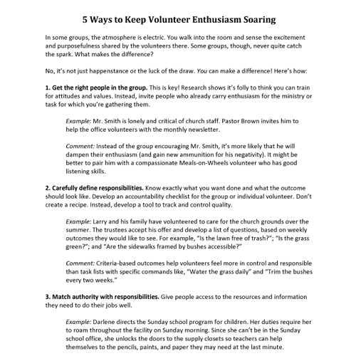 Five Ways to Keep Enthusiasm Soaring Article
