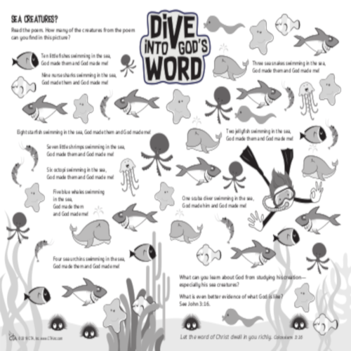 Dive into God's Word Activity Page