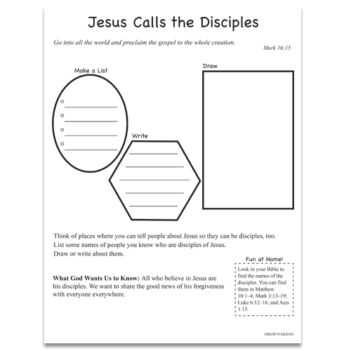 Jesus Calls the Disciples Activity Page