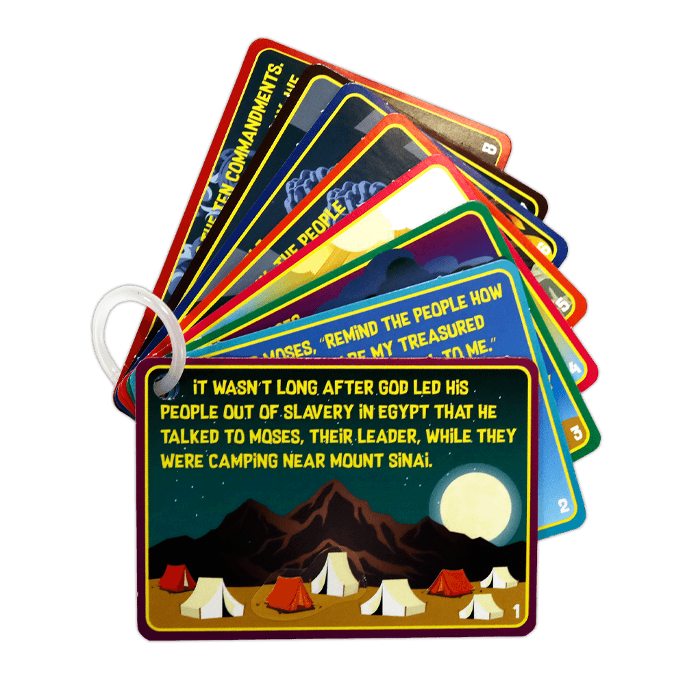 The Ten Commandments Story Cards with Stickers - Dive into God's Word