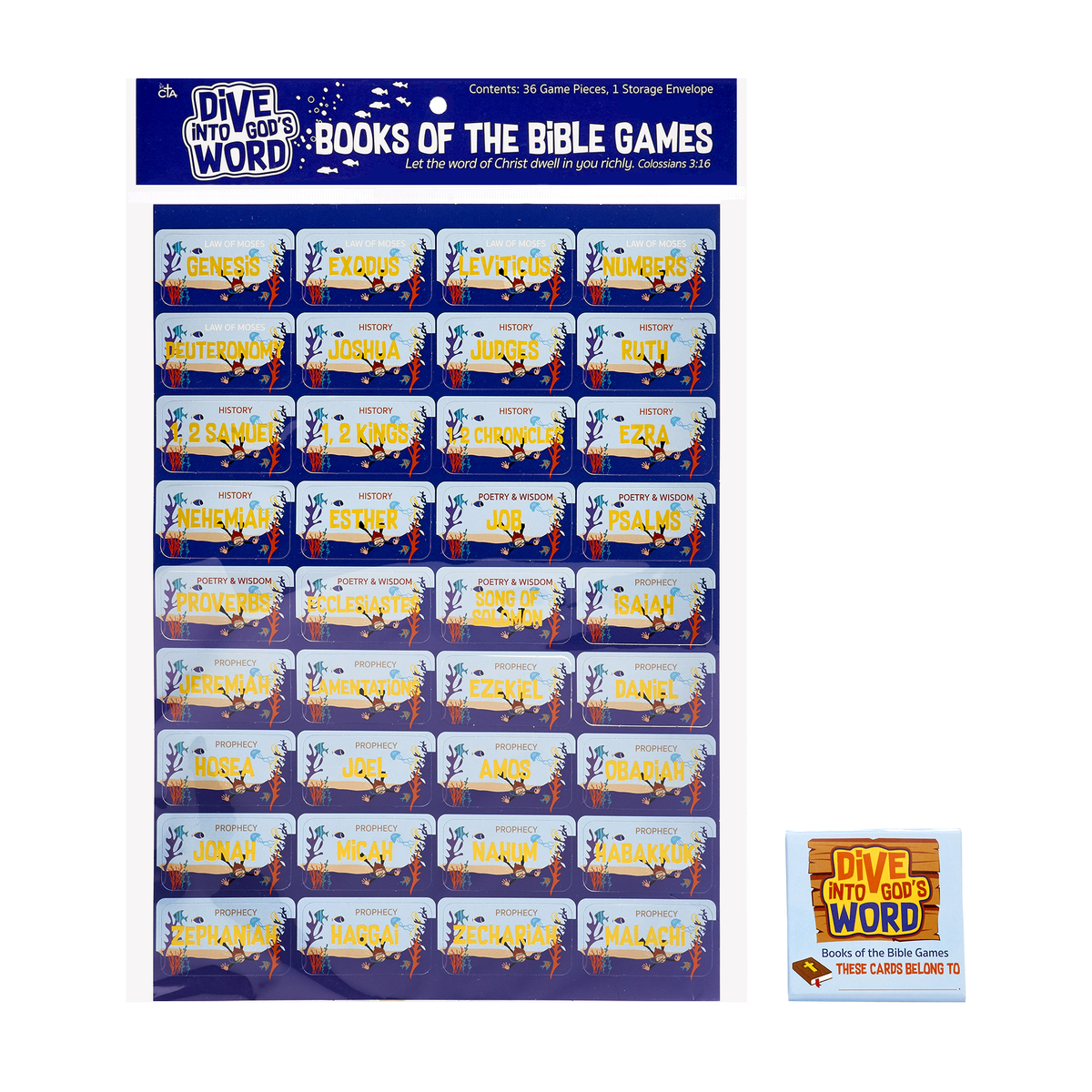 Books of the Bible Travel Flash Card Games - KJV - Dive into God's Word
