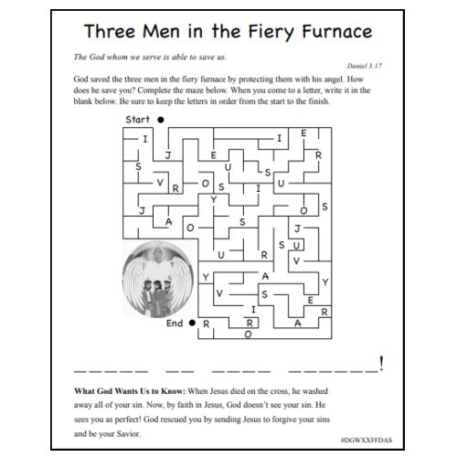 Three Men in Fiery Furnace Activity Page