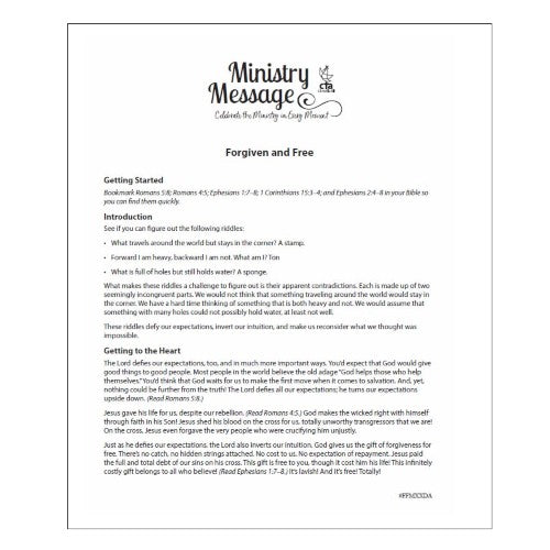 Men's Ministry Message - Forgiven & Free 