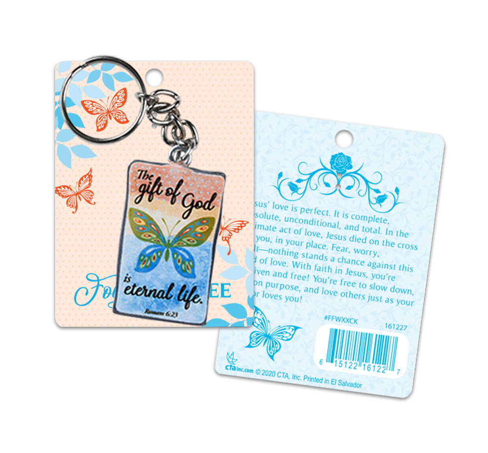 Pewter-Finish Keychain & Card - Forgiven and Free