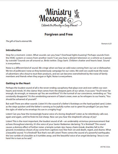 Ministry Message - Forgiven and Free