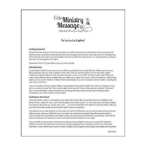 Fa La La La Lights! Ministry Message