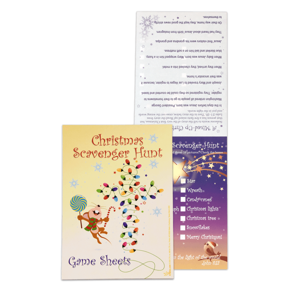 Christmas Scavenger Hunt Game Sheets - Fa La La La Lights